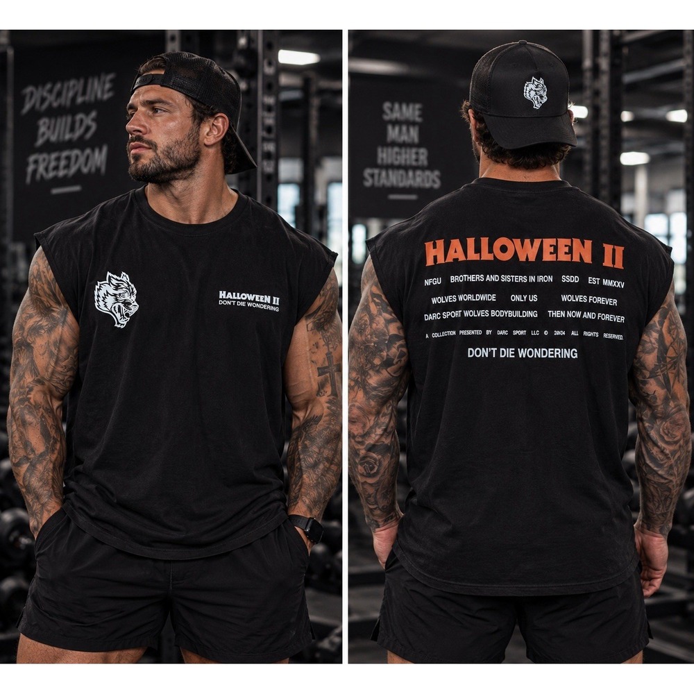 NWT Darc Sports Wolves Halloween II Muscle Shirt Black/orange Large/L 449 Of 1K
